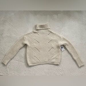 Elegant Cream Knit Turtleneck Sweater